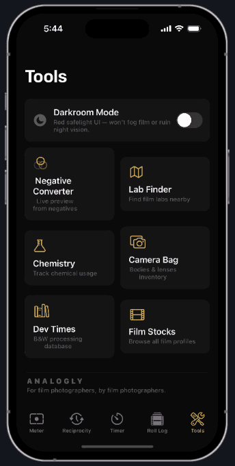 Analogly Tools Screen